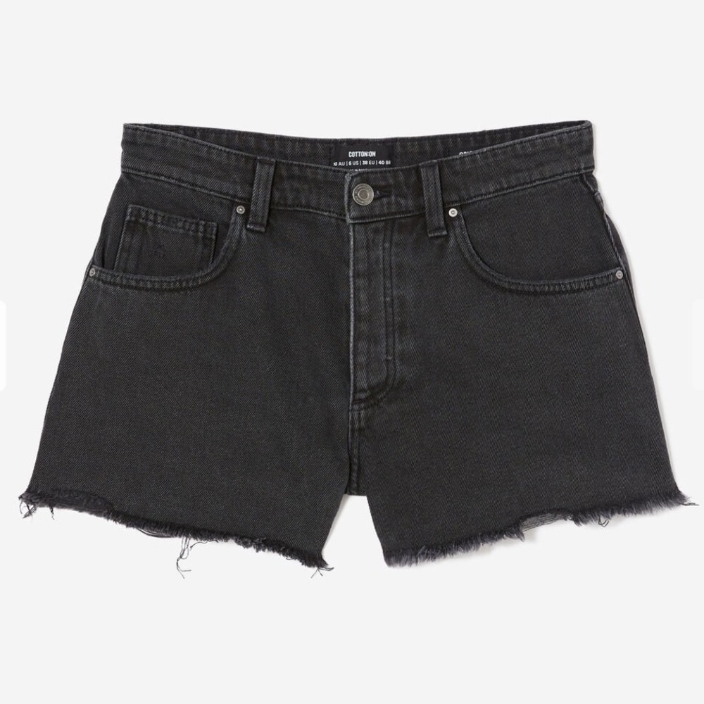 Cotton On Women's Black Denim Shorts Size 8/ Waist 30